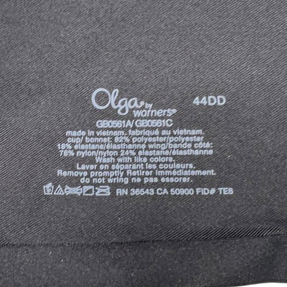 Olga No Side Effects Underwire Seamless Contour Bra GB0561C Black 44DD - Picture 4 of 4